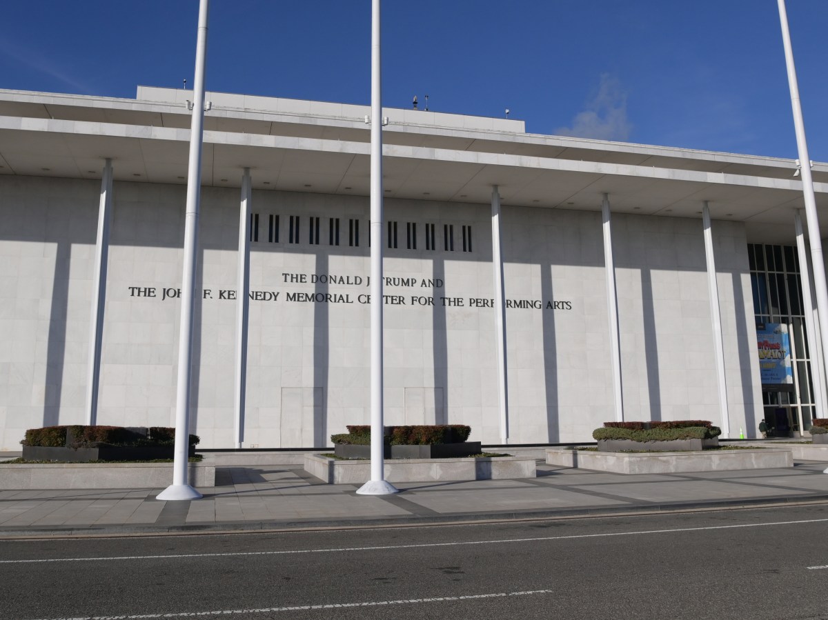 The John F. Kennedy Memorial Center for the Performing Arts now bears the name of Donald Trump. Seen on Saturday, Dec. 20, 2025. Photo by Gilbert Dunkley
